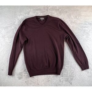 Bonobos Slim Fit 100% Merino Wool V-Neck  Sweater Mens L Minimalist Contempor